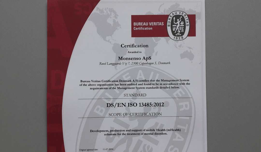 Monsenso is ISO 13485 certified