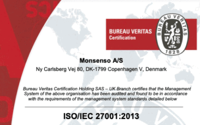Monsenso receives ISO 27001 re-certification